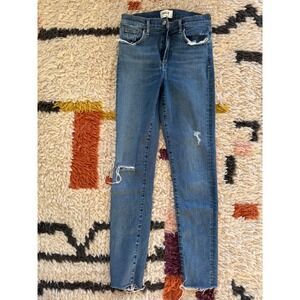 AGOLDE Sophie High Rise Ankle Skinny Distressed Jeans Light Wash Size‎ 28 n1